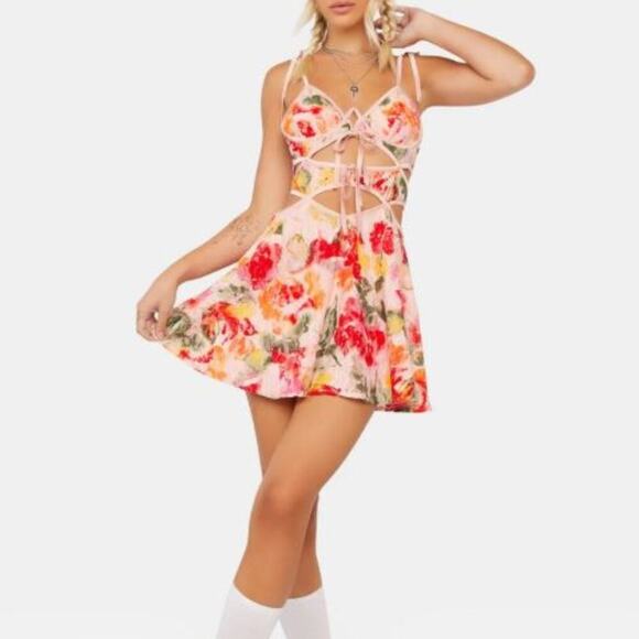 For Love And Lemons Dresses & Skirts - For Love & Lemons Floral Lace Dascha Bustier Mini Dress Sz S